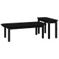 Ensemble 2 tables basses - Bois de pin massif - Noir