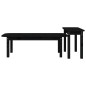 Ensemble 2 tables basses - Bois de pin massif - Noir