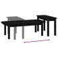 Ensemble 2 tables basses - Bois de pin massif - Noir