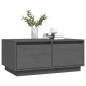 Table basse Gris 80x50x35 cm Bois massif de pin