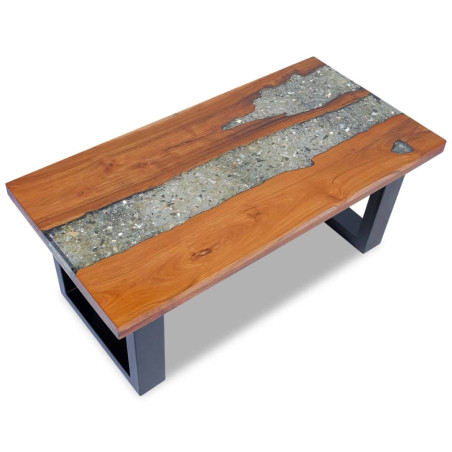 Table basse Teck Résine 100 x 50 cm