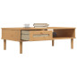 Table basse SENJA aspect rotin marron 100x55x33 cm bois massif