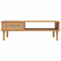 Table basse SENJA aspect rotin marron 100x55x33 cm bois massif