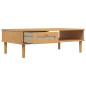 Table basse SENJA aspect rotin marron 100x55x33 cm bois massif