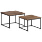 Tables basses gigognes 2 pcs bois massif de teck