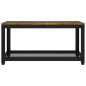 Table basse Marron foncé et noir 90x45x45 cm MDF et fer