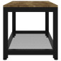 Table basse Marron foncé et noir 90x45x45 cm MDF et fer