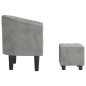 Fauteuil cabriolet avec repose-pied gris clair velours