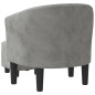 Fauteuil cabriolet avec repose-pied gris clair velours