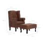 Fauteuil Chesterfield et repose-pieds Marron Similicuir daim