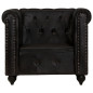 Fauteuil Chesterfield Noir Cuir véritable