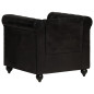 Fauteuil Chesterfield Noir Cuir véritable