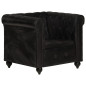 Fauteuil Chesterfield Noir Cuir véritable