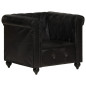 Fauteuil Chesterfield Noir Cuir véritable