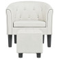 Fauteuil cabriolet avec repose-pied blanc similicuir