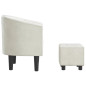 Fauteuil cabriolet avec repose-pied blanc similicuir