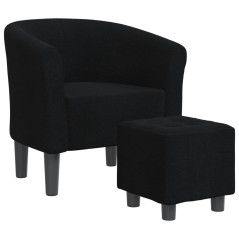 Fauteuil cabriolet avec repose-pied noir tissu