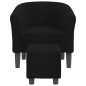 Fauteuil cabriolet avec repose-pied noir tissu