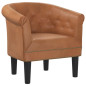 Fauteuil cabriolet marron similicuir