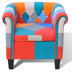 Fauteuil avec design de patchwork Tissu