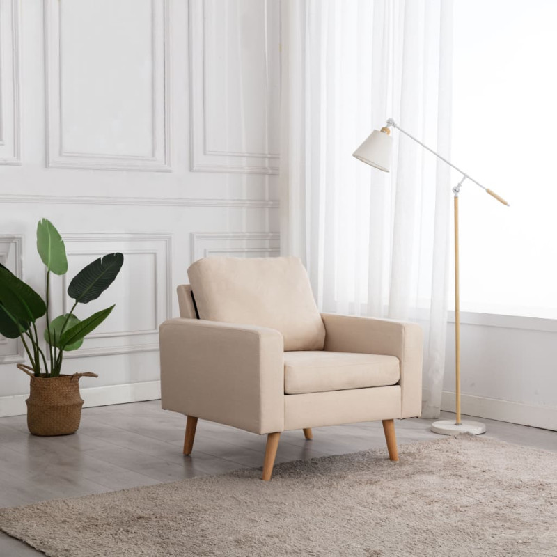 Fauteuil Crème Tissu