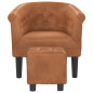 Fauteuil cabriolet avec repose-pied marron similicuir