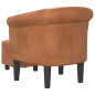 Fauteuil cabriolet avec repose-pied marron similicuir